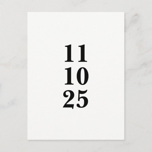 Simple noir et blanc enregistrer la date carte pos (Devant)