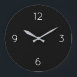 Simple noir et blanc, grande horloge numérique<br><div class="desc">L'horloge artistique moderne présente un design minimaliste dans une palette de couleurs noir et blanc. Un design simple et simple avec des chiffres blancs sur un arrière - plan noir. Un ajout moderne à votre cuisine, salon ou mur de bureau, un cadeau de bureau moderne et réfléchi ou un cadeau...</div>