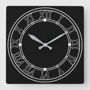 Simple, noir et blanc, horloge murale à la mode