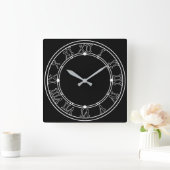 Simple, noir et blanc, horloge murale à la mode (Maison)