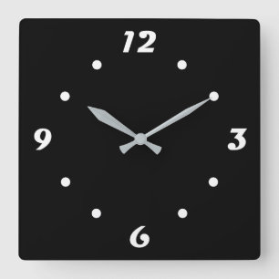 Simple, noir et blanc, horloge murale à la mode
