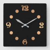 Simple, noir et blanc, horloge murale à la mode (Recto)