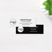 SIMPLE NOIR ET BLANC MODERNE DEUX CÔTÉS LOGO MINI (Bureau)