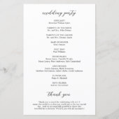 Simple Noir et Blanc Programme de mariage moderne (Dos)
