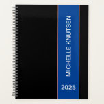 Simple Noir et Bleu Personnalisé Planner 2025<br><div class="desc">Simple Noir et Bleu Personnalisé Planner 2025</div>