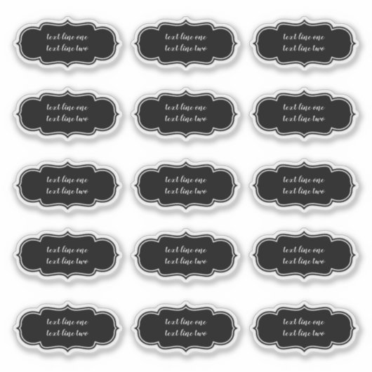 Simple Noir Étiquettes de cuisine moderne (Devant)