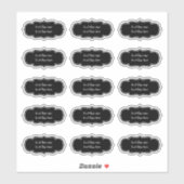 Simple Noir Étiquettes de cuisine moderne (Feuille)