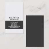 Simple noir gris blanc plaine Carte de visite mode (Devant / Derrière)