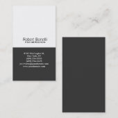 Simple noir gris blanc plaine Carte de visite mode (Devant / Derrière)