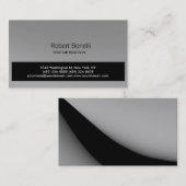 Simple noir gris clair Carte de visite moderne (Devant / Derrière)