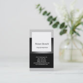 Simple noir gris clair Carte de visite moderne (Debout devant)