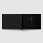 Simple Noir Moderne Mariage de Monogramme Floral (Complet)