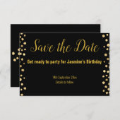 SIMPLE NOIR OR ÉTOILE SAVE THE DATE RSVP (Devant / Derrière)