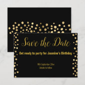 SIMPLE NOIR OR SPOT SAVE THE DATE RSVP  (Devant / Derrière)