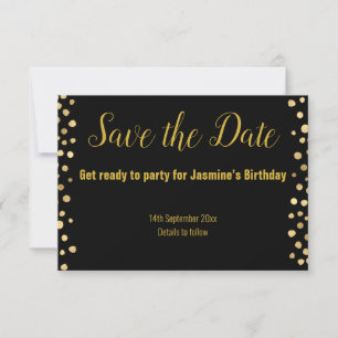 SIMPLE NOIR OR SPOT SAVE THE DATE RSVP