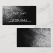 Simple Noir Plaque Carte de visite moderne (Devant / Derrière)