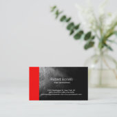 Simple noir rouge gris clair Carte de visite moder (Debout devant)