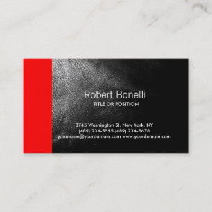 Simple noir rouge gris clair Carte de visite moder