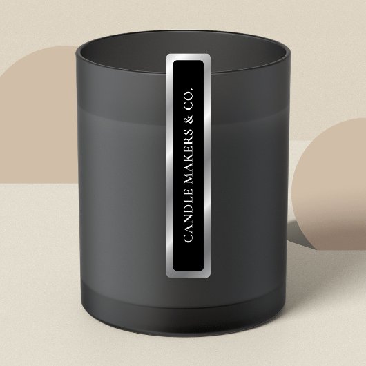 Simple Noir Tamper Preof Mince Étiquette bougie