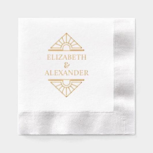 Simple Nom de Couple de Mariage Art Déco Élégant # (Recto)