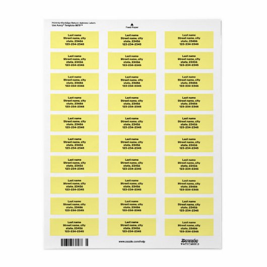 simple nom minimal ici étiquette d'expédition pers (Feuille entière)