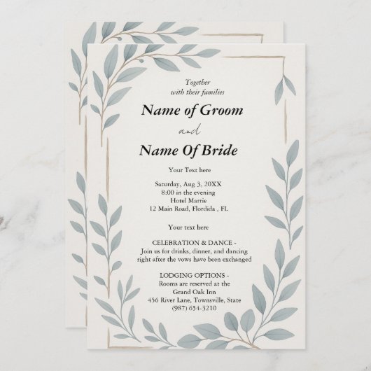 Simple not complicated Wedding invitation (Devant / Derrière)