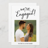 Simple Nous sommes engagés Faire-part Fiançailles  (Devant / Derrière)