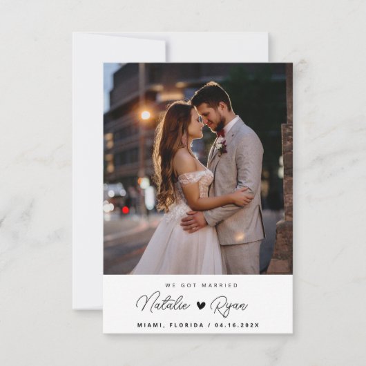 simple, nous sommes mariés mariage faire-part (Devant)