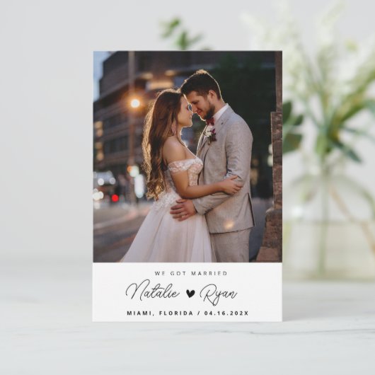 simple, nous sommes mariés mariage faire-part (Debout devant)