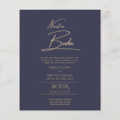 Simple Nuestra BODA Spain Weddenschapstekst Inv (Voorkant)