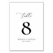 simple numéro de table de mariage noir et blanc (Dos)