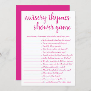 Simple Nursery Rhymes   Carte de jeu rose chaud