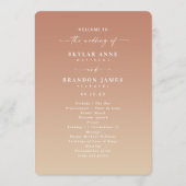Simple Ombre Clay & Gold Wedding Ceremony Program Programma (Voorkant)
