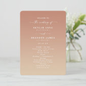 Simple Ombre Clay & Gold Wedding Ceremony Program Programma (Staand voorkant)