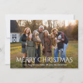 Simple One Foto Witte Typografie Familie Update Feestdagenkaart (Voorkant)