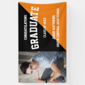 Simple One Photo Black Sinaasappel 2022-Afstuderen Spandoek (Verticaal)