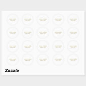 Simple Or - Autocollant Rond (Feuille)