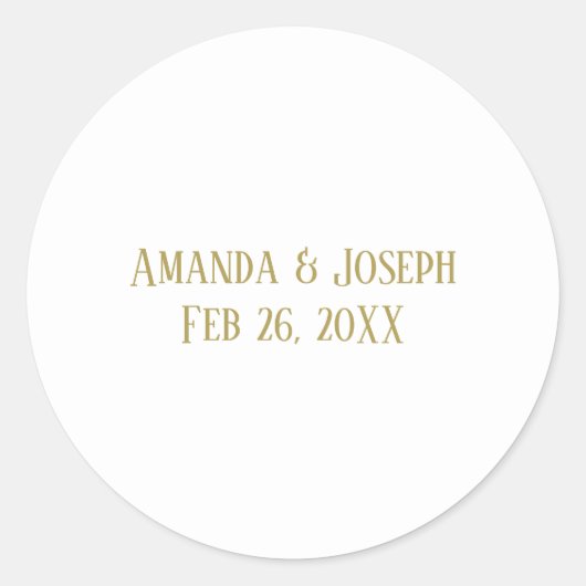 Simple Or - Autocollant Rond (Devant)