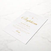 simple or croix moderne baptême invitation (Rotation)