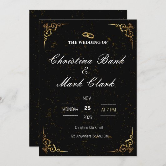 SIMPLE OR FAIRE-PART DE MARIAGE (Devant / Derrière)