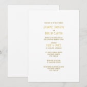 Simple Or - Faire-part de mariage/réception (Devant / Derrière)