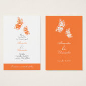 Simple Orange Papillon Enregistrer La Date Mariage (Devant & derrière)