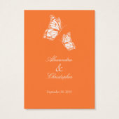 Simple Orange Papillon Enregistrer La Date Mariage (Dos)