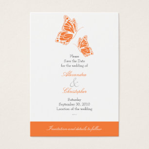 Simple Orange Papillon Enregistrer La Date Mariage