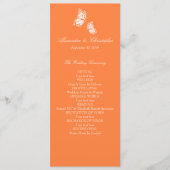 Simple Orange Papillons Programme de mariage (Devant)