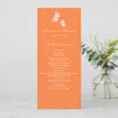 Simple Orange Papillons Programme de mariage (Debout devant)