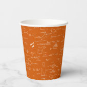 Simple Orange White Math Pattern Papieren Bekers (Achterkant)