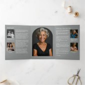 Simple Order Of Service 6-Photo Funeral/Memorial Drieluik Programma (Binnen)