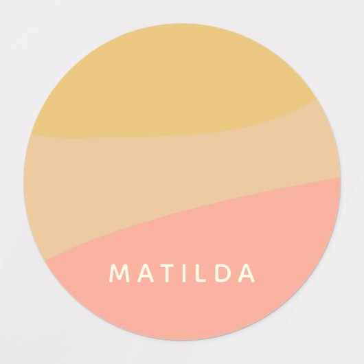 Simple Organic Shapes Sherbet Pastel Personalized Labels (Design 1)