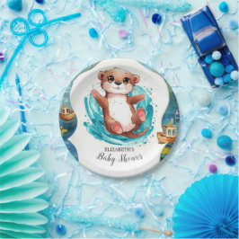 Simple Otter Baby shower Papieren Bordje